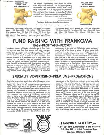 Frankoma Catalog 1987 back cover